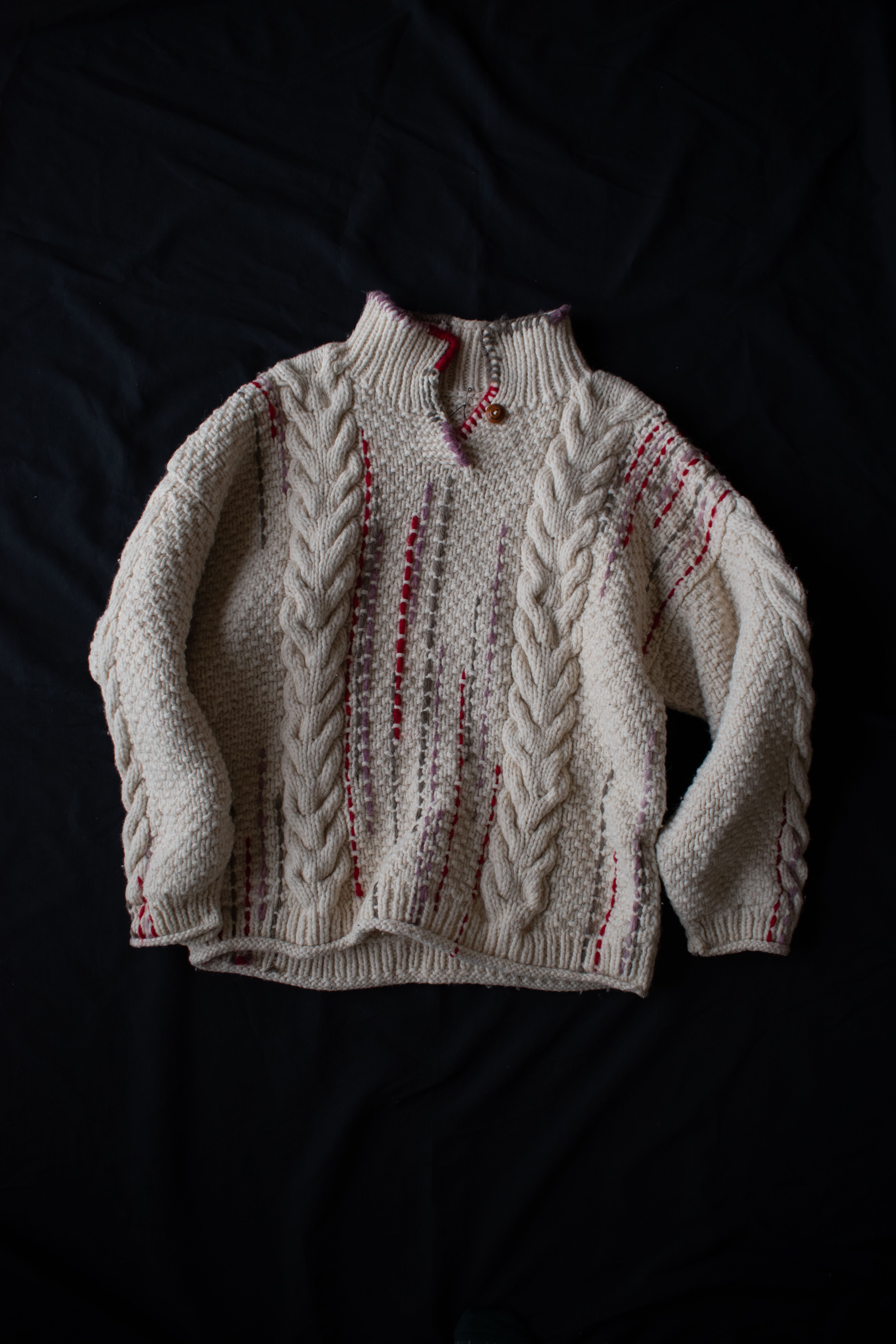 Moderate original hand stitched reworked sweater