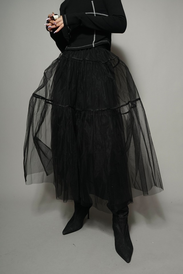 TULLE SKIRT   (BLACK) 2404-94-23