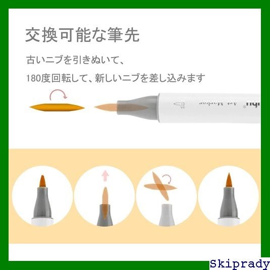 エルフィ　Ohuhu マーカー　肌色　マーカー Amazon | Ohuhu マーカーペン 筆タイプ 36色37本 肌色系 プロ