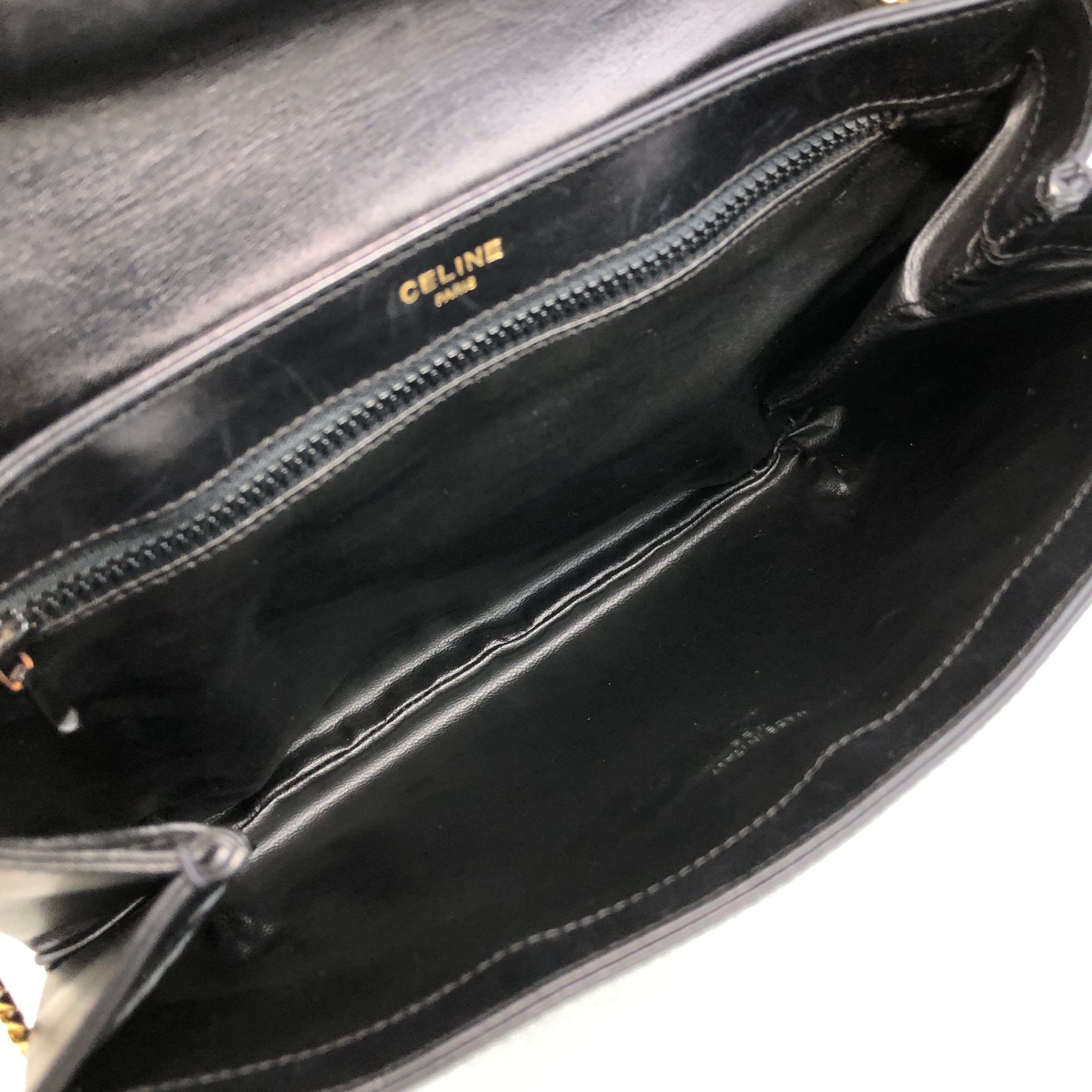 CELINE セリーヌ ショルダーバッグ ブラック エンブレム ブラゾン