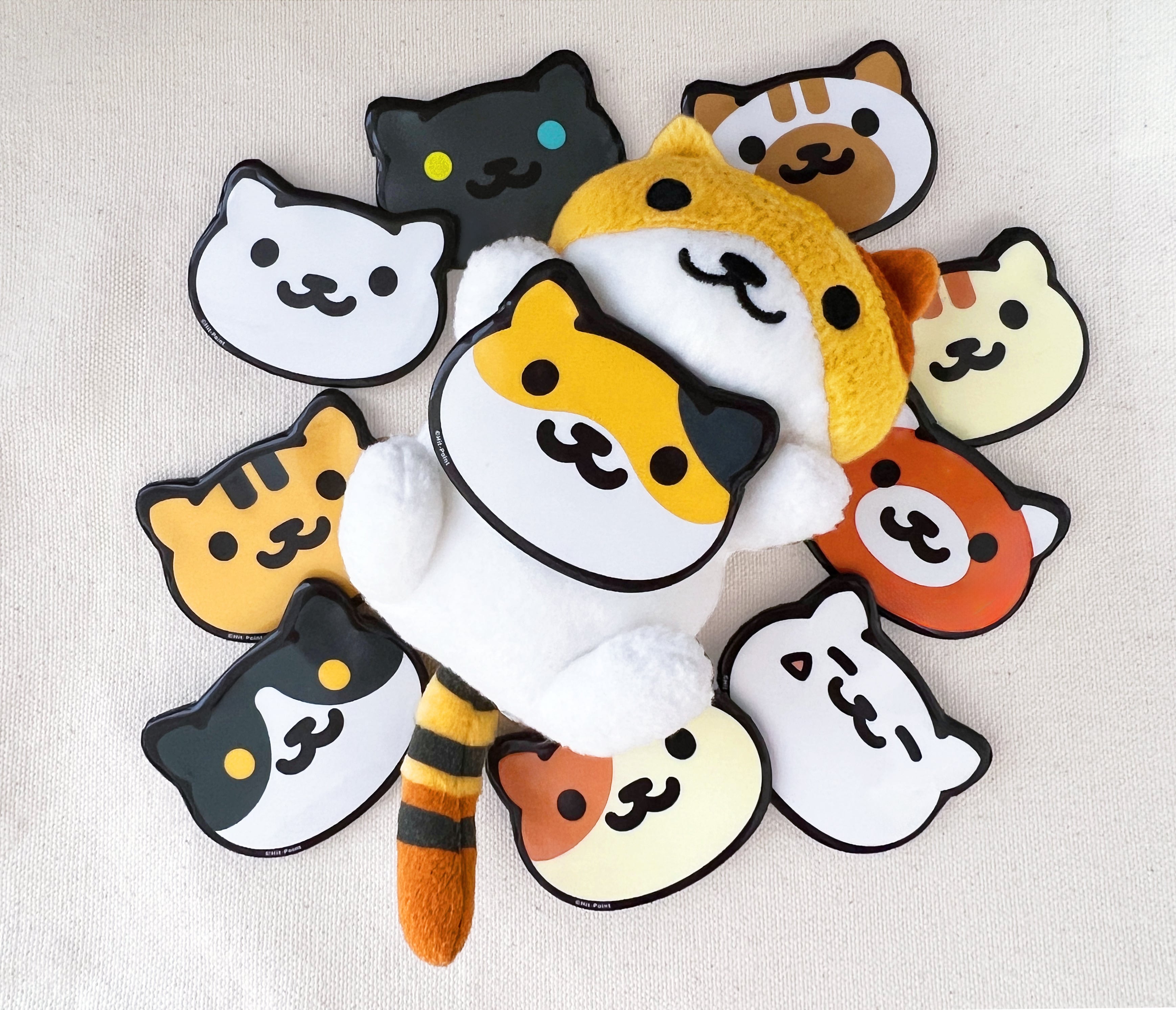 コンプリートセットB】ねこあつめ ねこのかお缶バッジ（くりーむさん