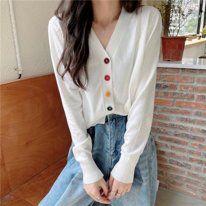 ルーズVネックニットカーディガンレディースオータムスタイルショートコート ジャケット ロング 秋物 1号婦人85098458547