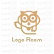 No798 聴診器をつけたフクロウのロゴ【単色、フクロウ、医者、キャラクター、親しみ、可愛い、クリニック、医療、ケア、内科、商品】