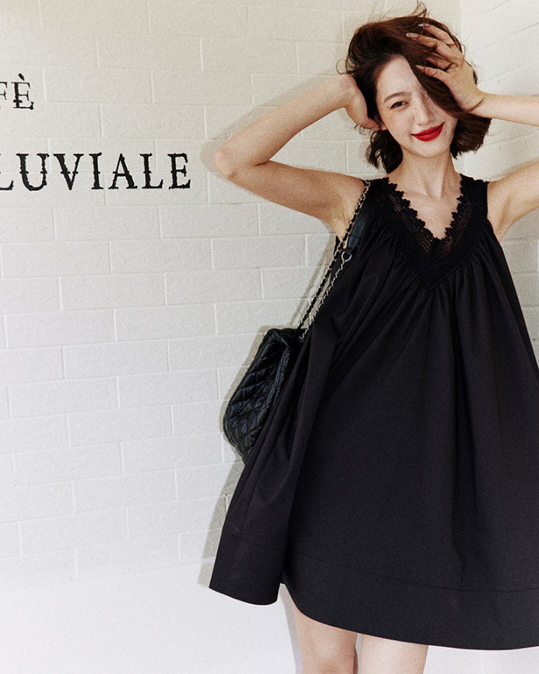 ブラックレースワンピ A25060