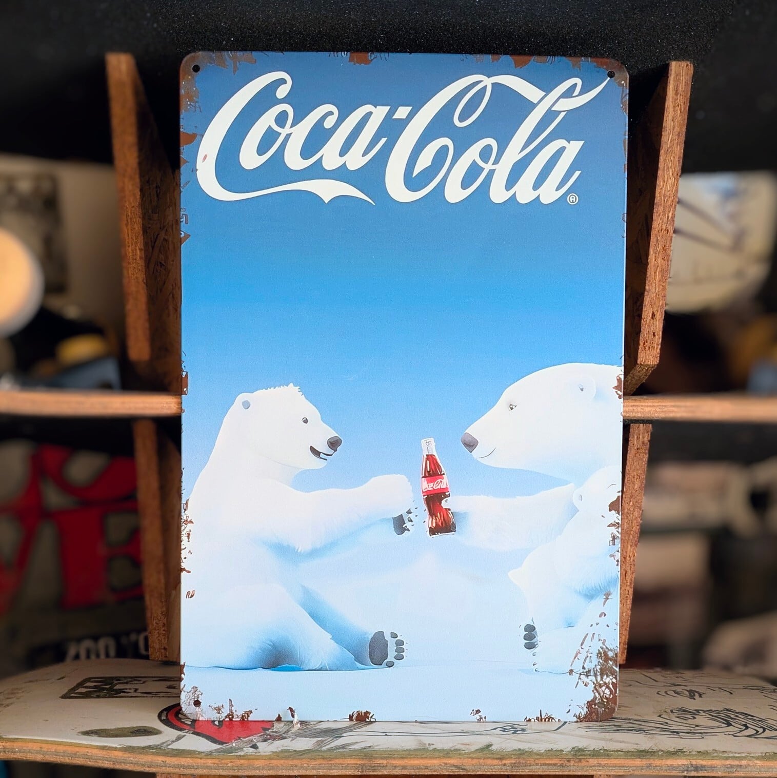 送料無料！ちょうどいいブリキ看板 【 Coca-Cola ( コカ・コーラ