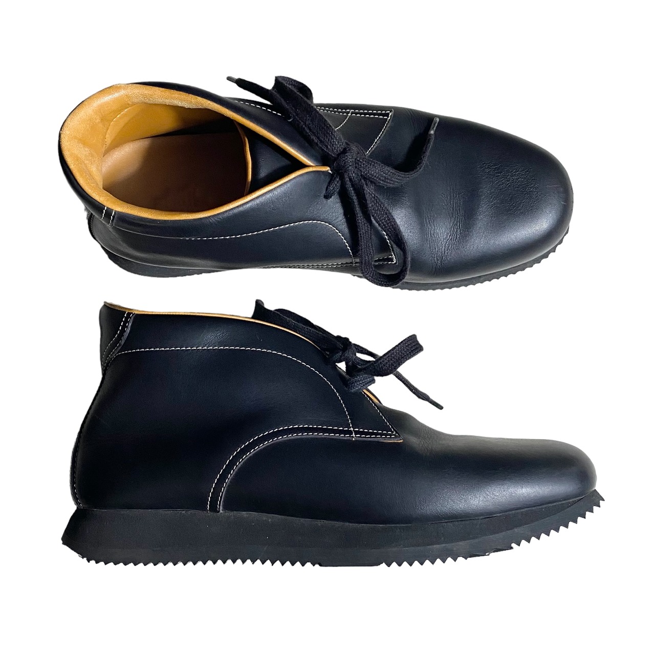 HERMES black leather chukka boots “Quick”