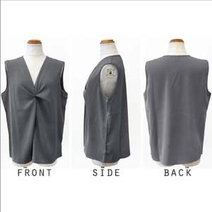 フロント絞りノースリーブブラウス