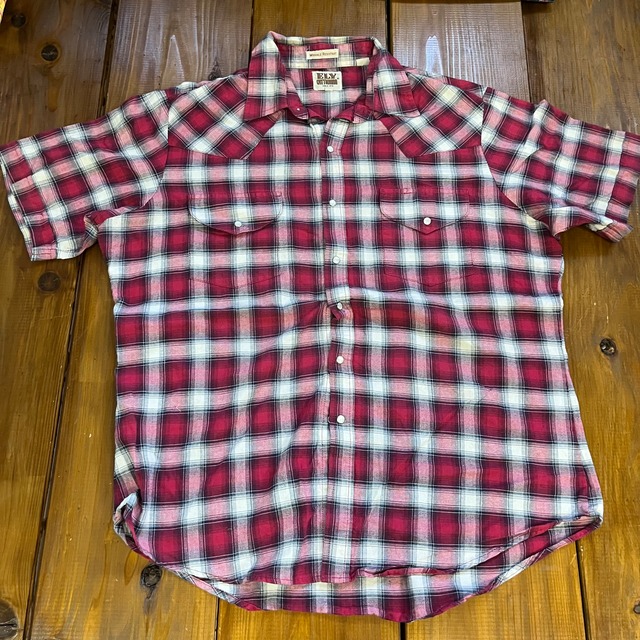 Ely Cattlemen チェック柄ウエスタンシャツ　L