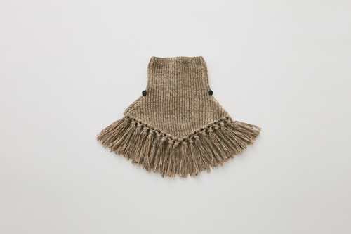eLfinFolk(エルフィンフォルク)/ Nep Yarn Rib Knit Cape / brown / S,M