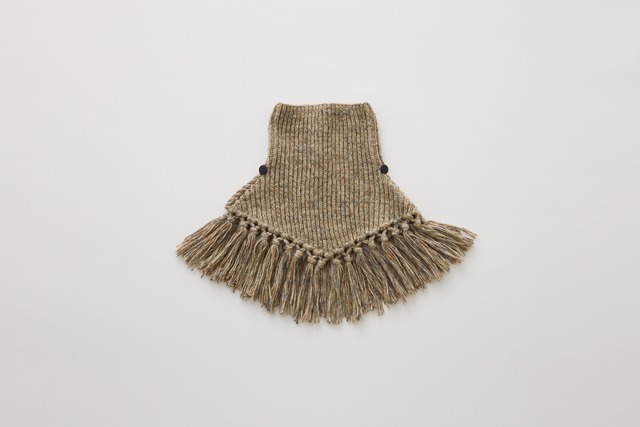 eLfinFolk(エルフィンフォルク)/ Nep Yarn Rib Knit Cape / brown / S,M
