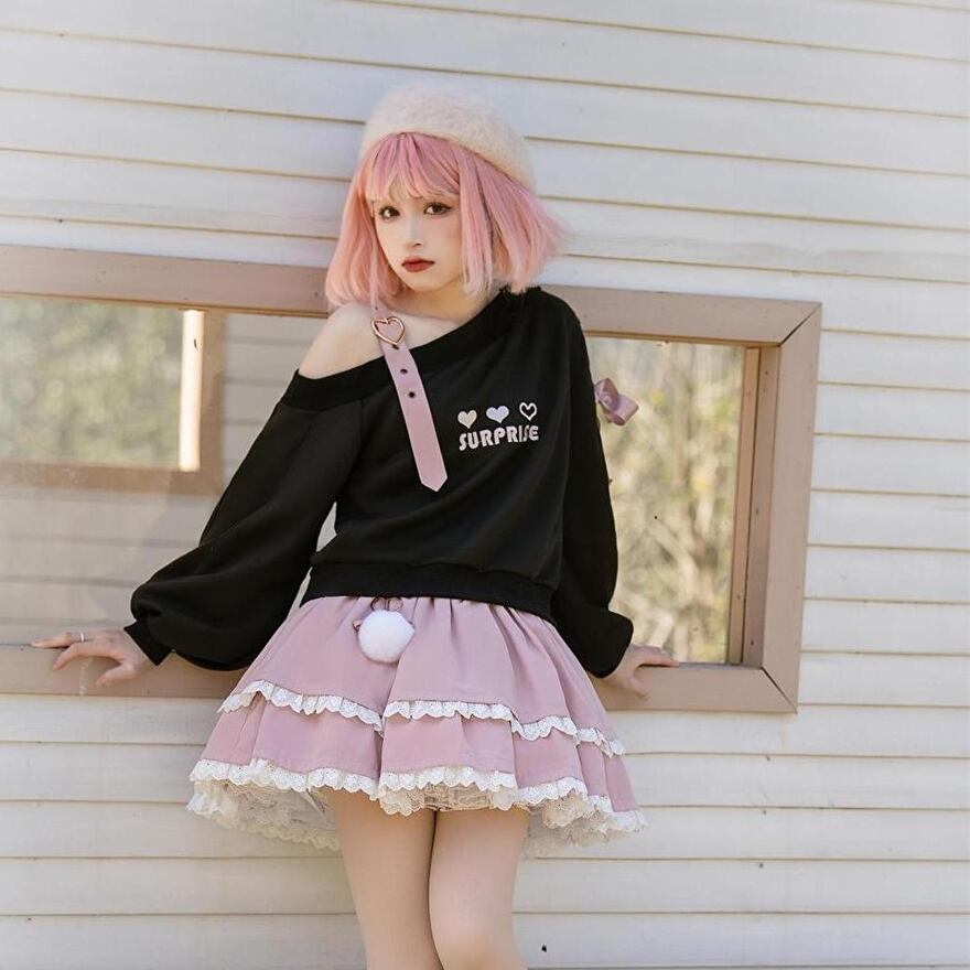 シャツ ワンショルダー リゾート ガーリー スイートロリータ 甘め