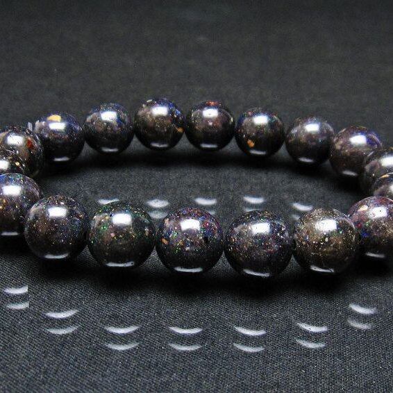 ブラックオパール ブレスレット 11mm 一点物 おまかせ便 111-37549