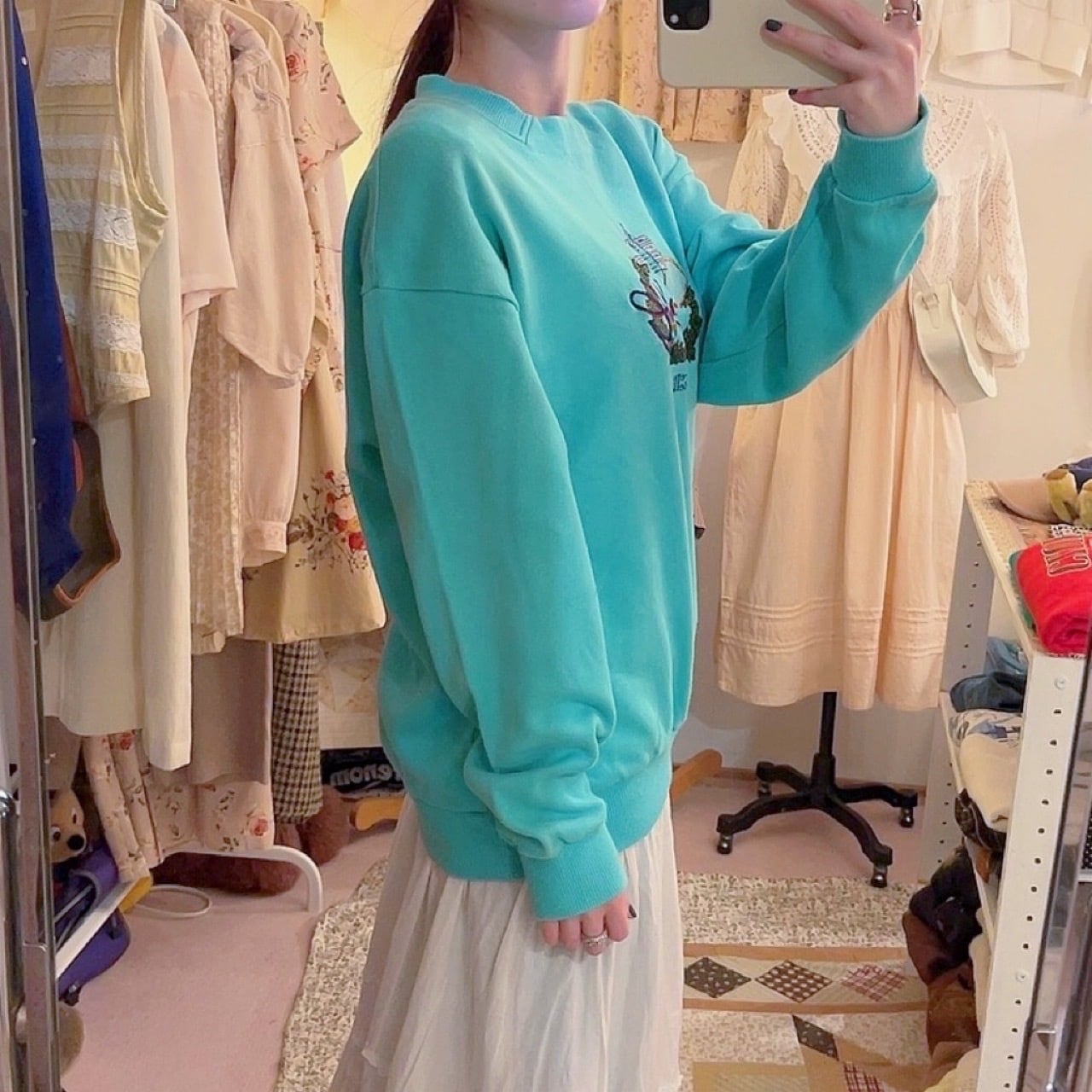 racket embroidery green sweat