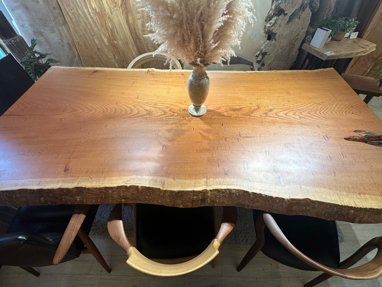 OUTLET・総玉杢】欅（ケヤキ）_2380×1130-1240×80_新宿店_テーブル天板