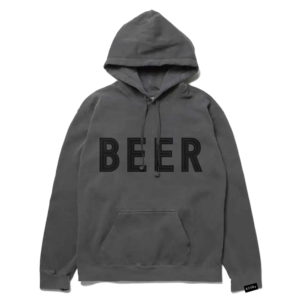 BEER ピグメントパーカ ブラック