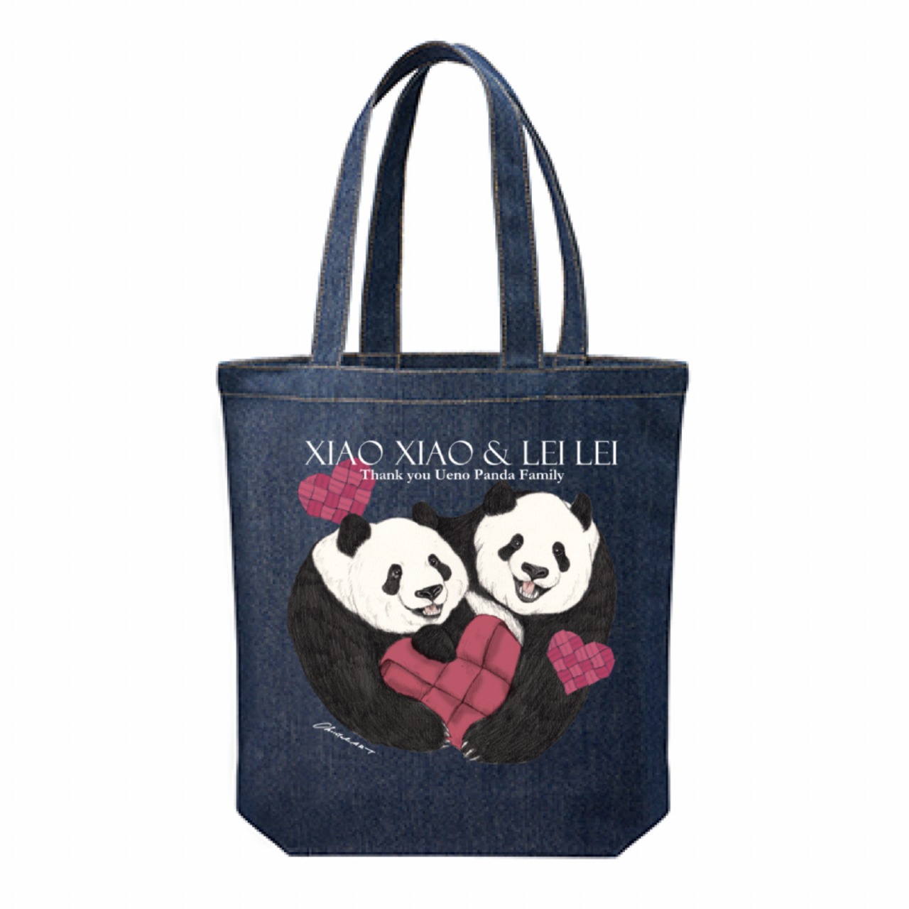 ◆受注生産◆ハートフルシャオレイor お好みのデザイン◆デニム生地トートバッグ