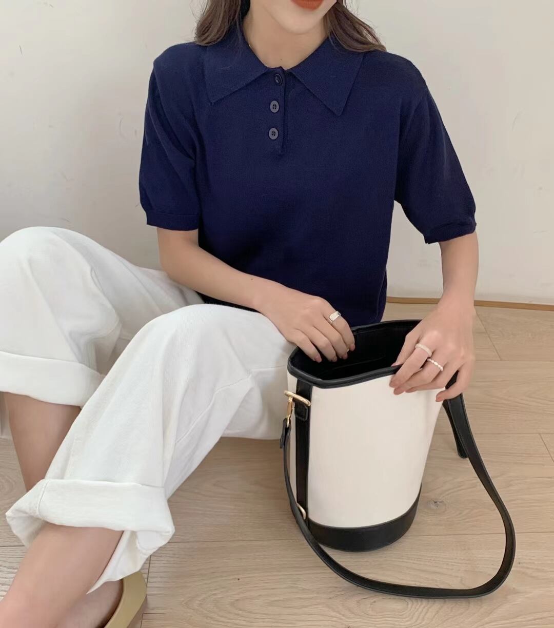 5分袖春ニット　AJ2205-619