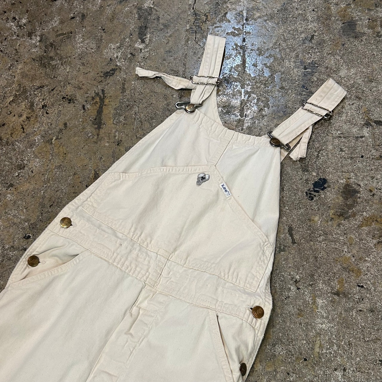 USA製 size:W31程度 70年代 Lee リー ワークオーバーオール 白 古着 