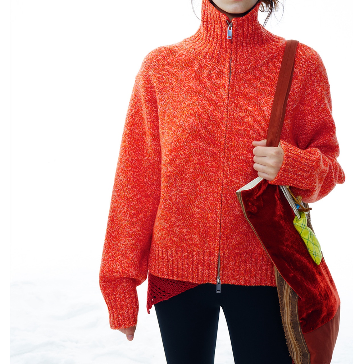 Zip Up Knit Jacket T3936