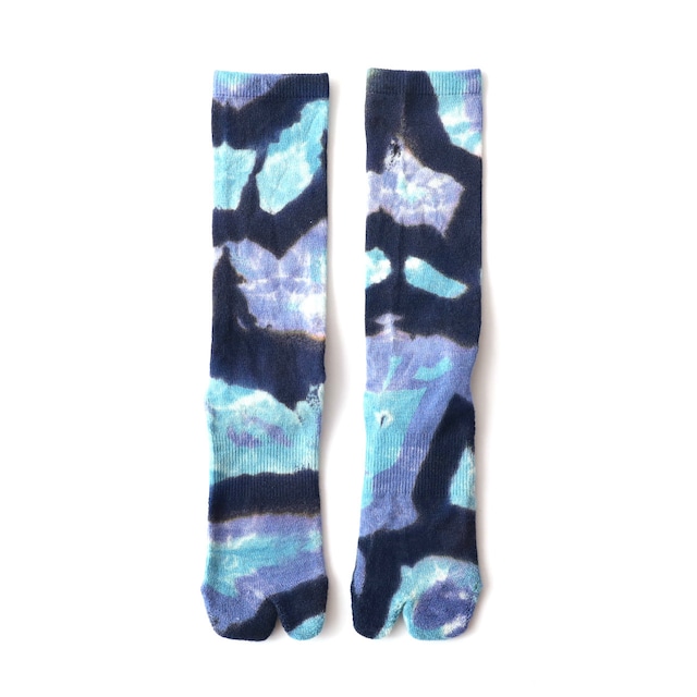 Merino Wool Tie Dye Socks（Navy × Purple × Sax）