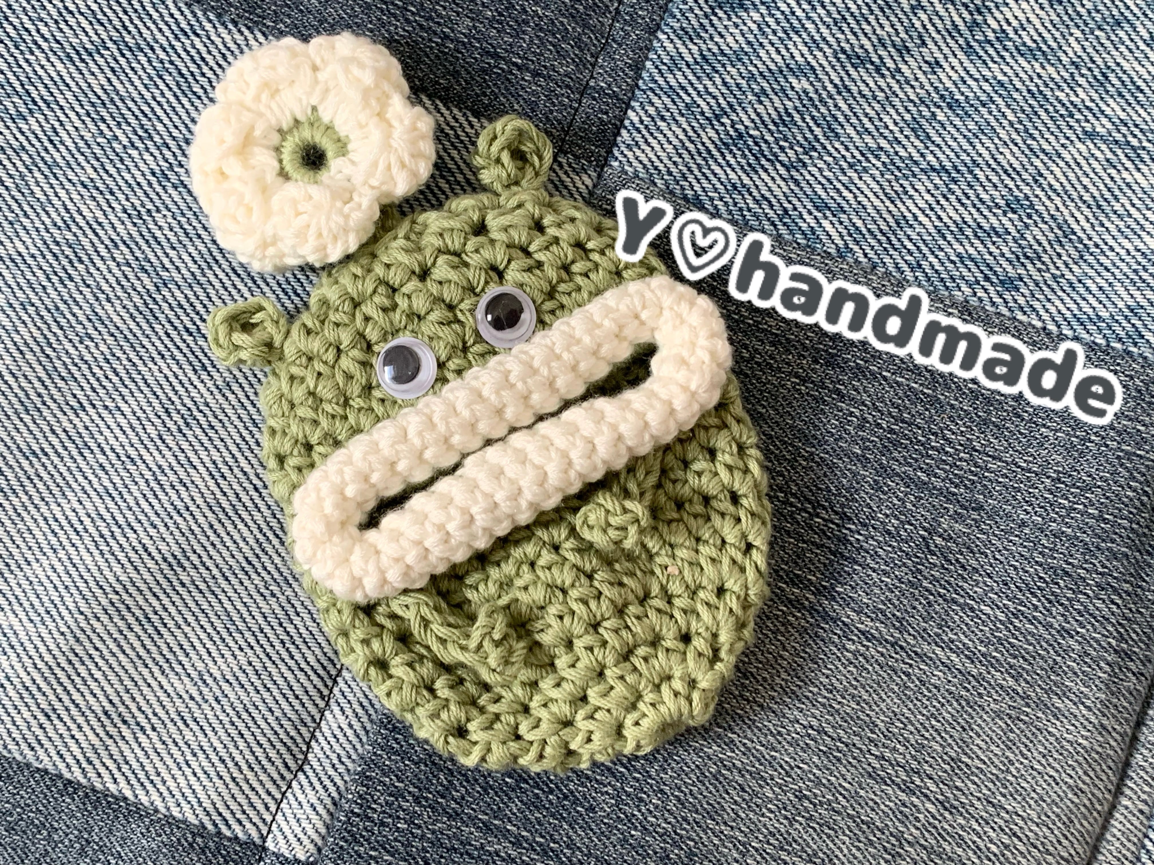 ☆パクパクリトルモンスター☆キーケース☆ グリーン 耳付き | ゆぁ