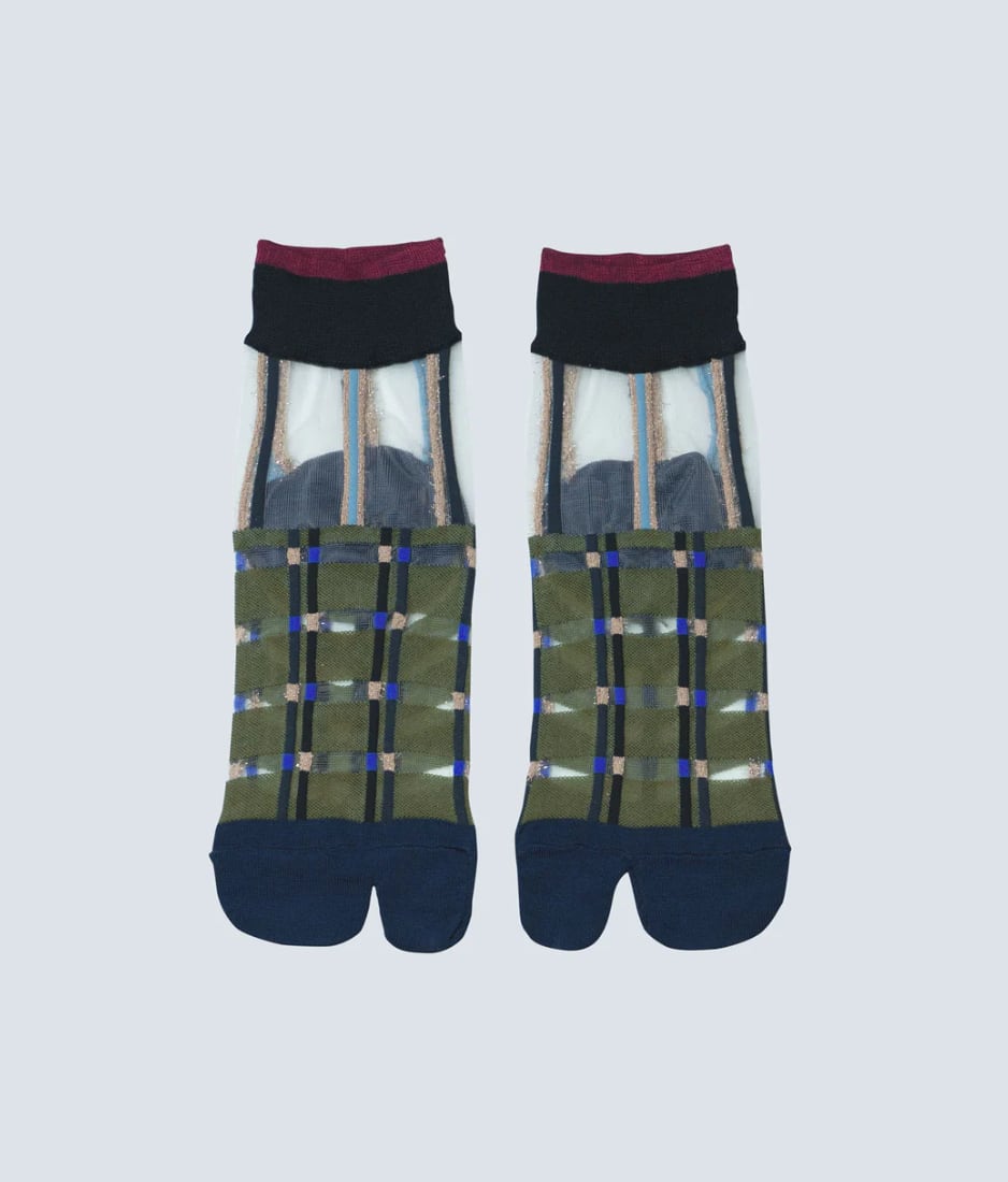 COQ KANAKOKAJIHARA /【23−25cm】multiple check tabi socks