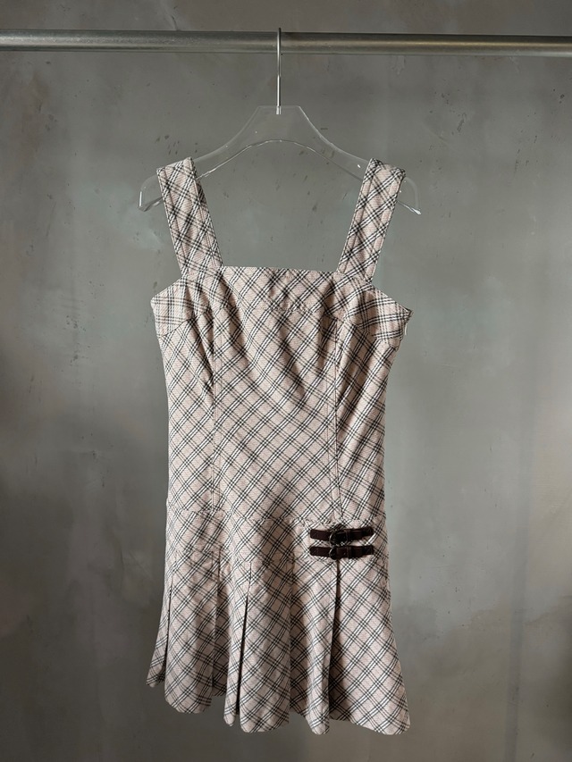 Burberry pink point plaid sleeveless dress