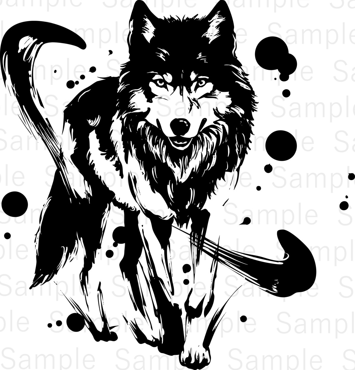 墨の狼（Wolf in Ink） | デジタル墨絵処（Digital Sumi-e Studio）