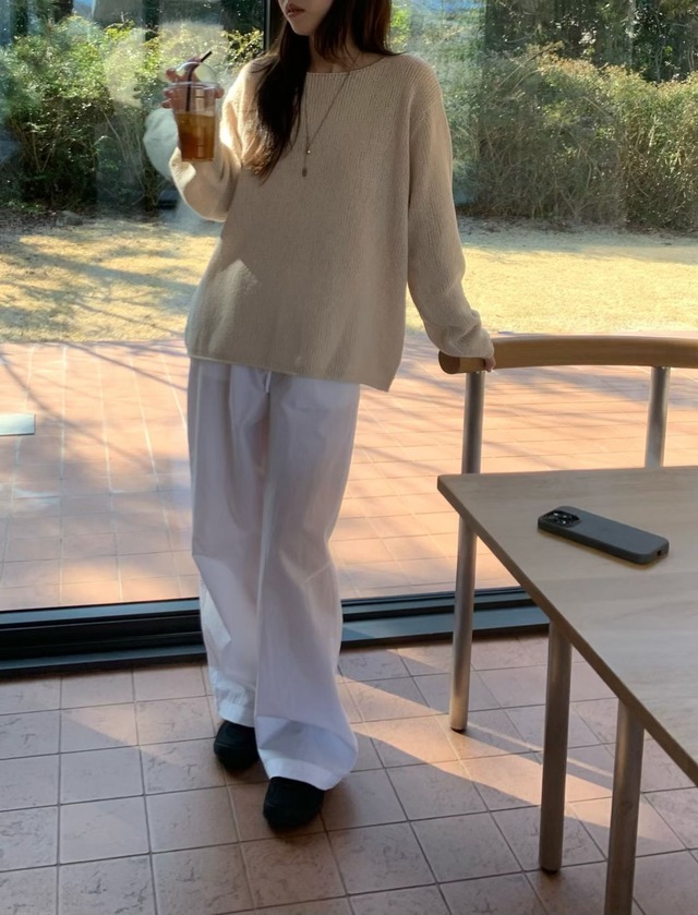 (予約) fl lanel / Linen boucle knit