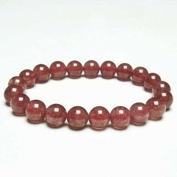 ストロベリークォーツ ブレスレット 苺水晶 10mm 一点物 メール便可 [M便 1/10] 111-22247