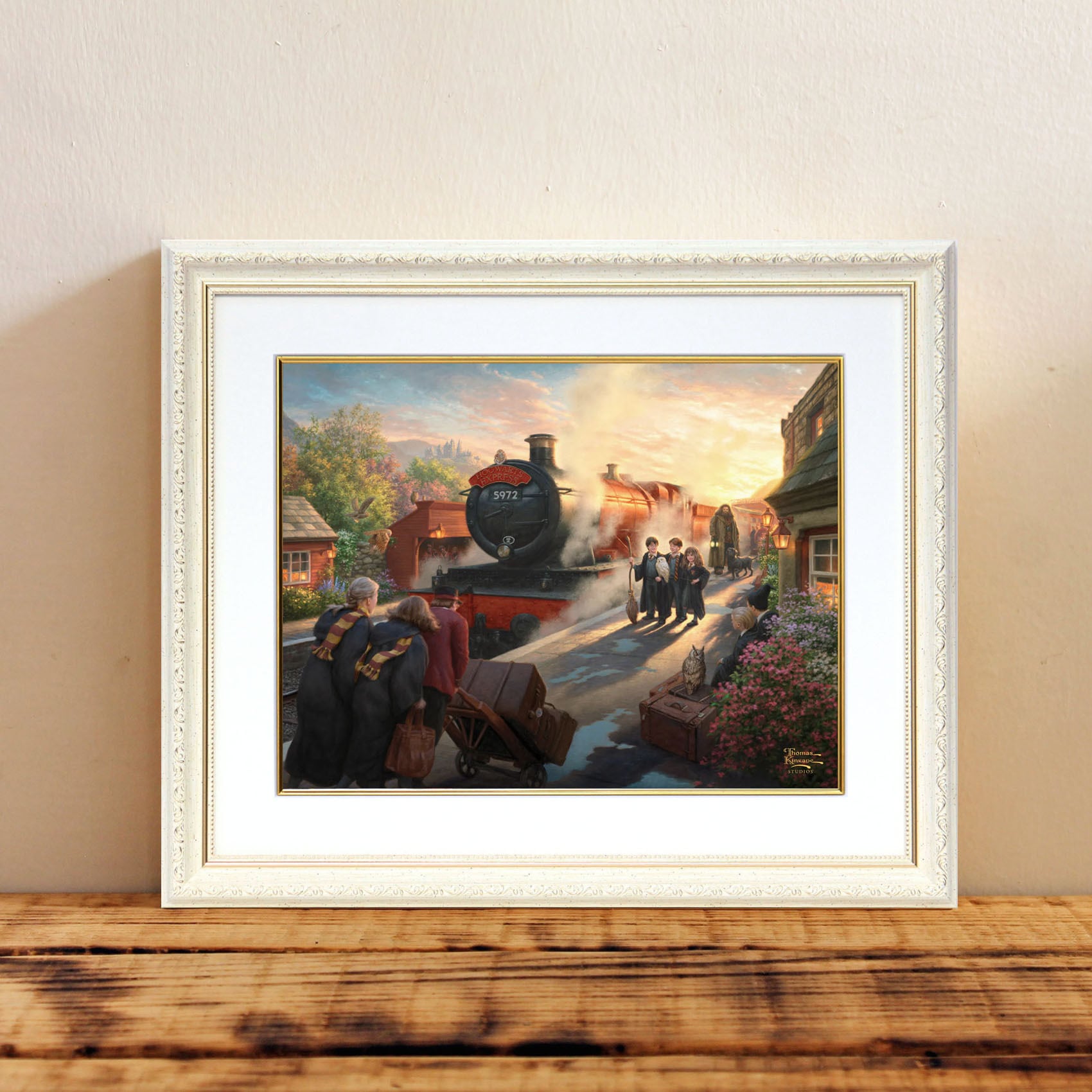 トーマス キンケード スタジオ「ハリー・ポッター/ホグワーツ特急」額縁 作品証明書 展示用フック付き アートプリントポスター