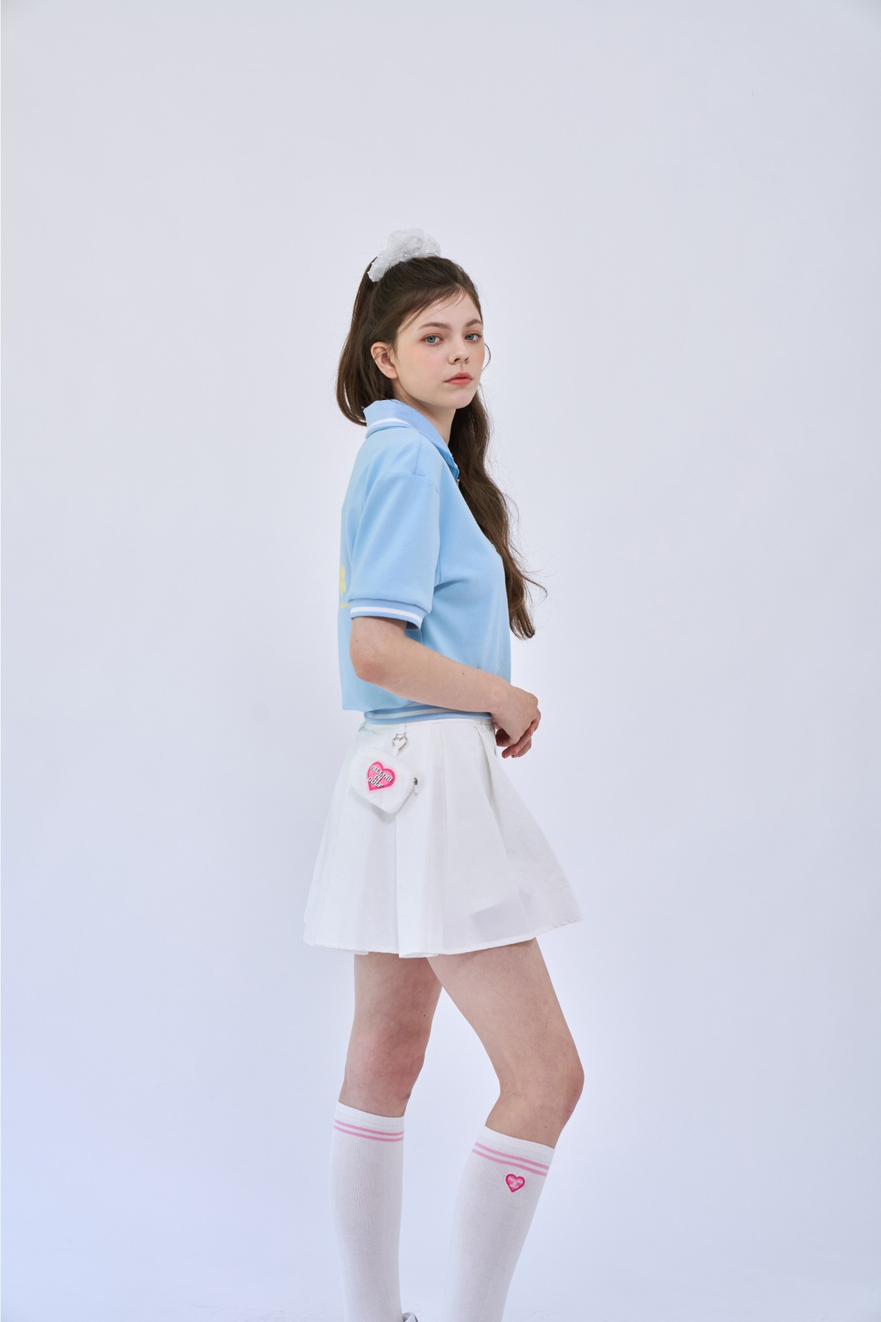 GOXO ゴーエックスオー フォーリングインゴルフ ウーブンボールポケットスカート ホワイト