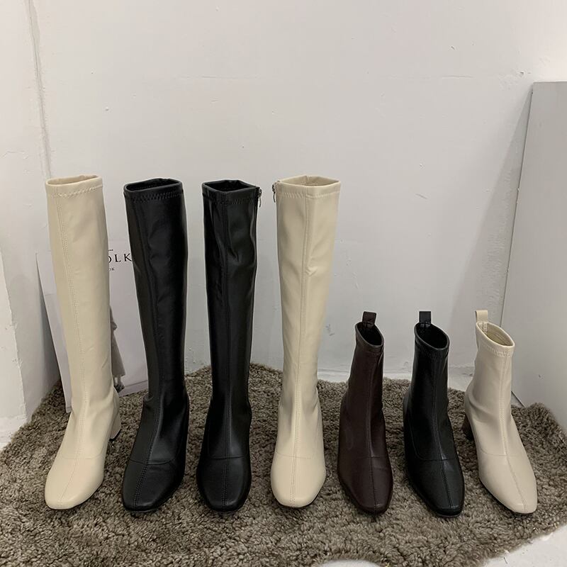 ブーツレッドカジュアルジッパー 靴 シューズ ラウンドトー フェイクシューズ88237106057