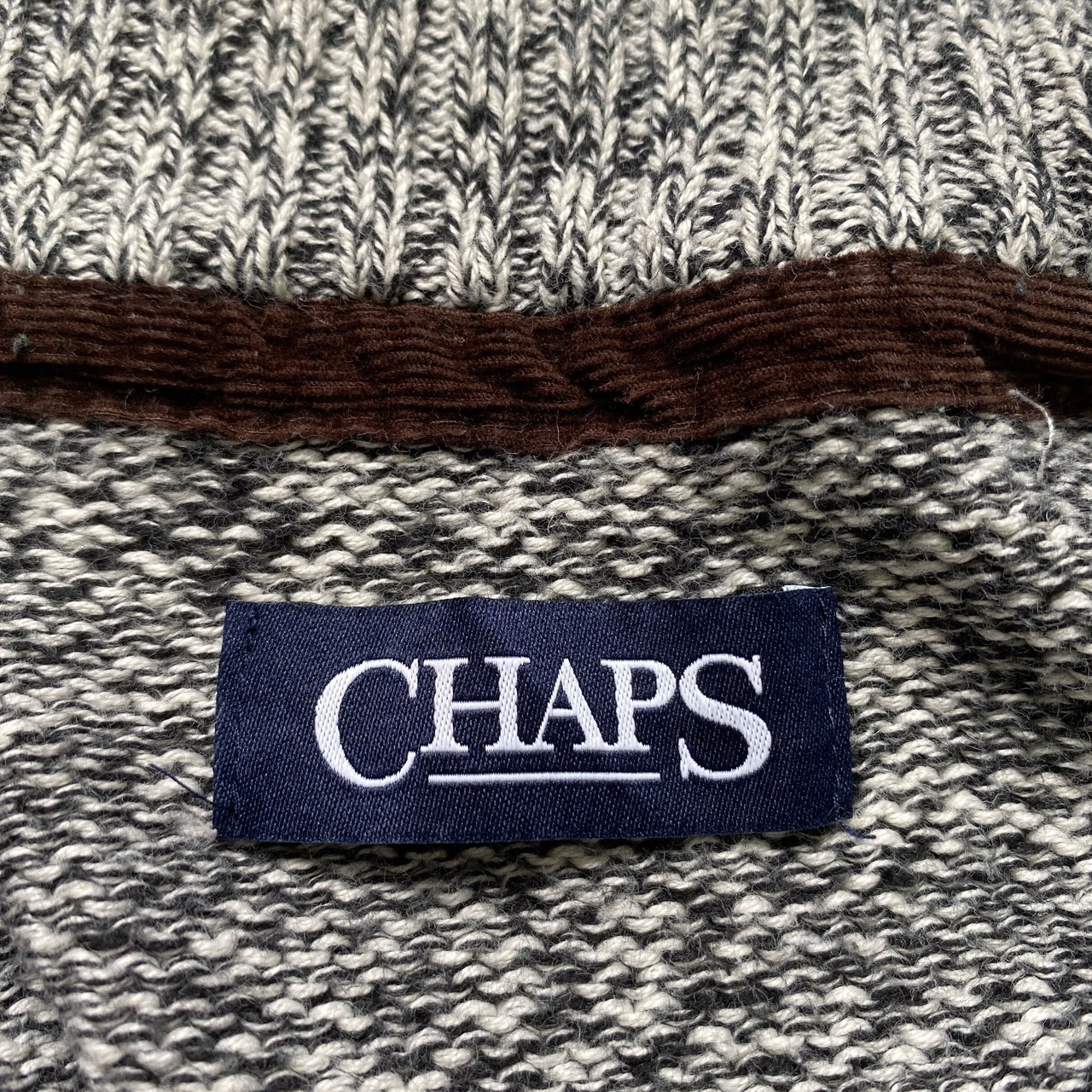 CHAPS ハーフボタン ハイネック エルボーパッチ ワンポイントロゴ刺 