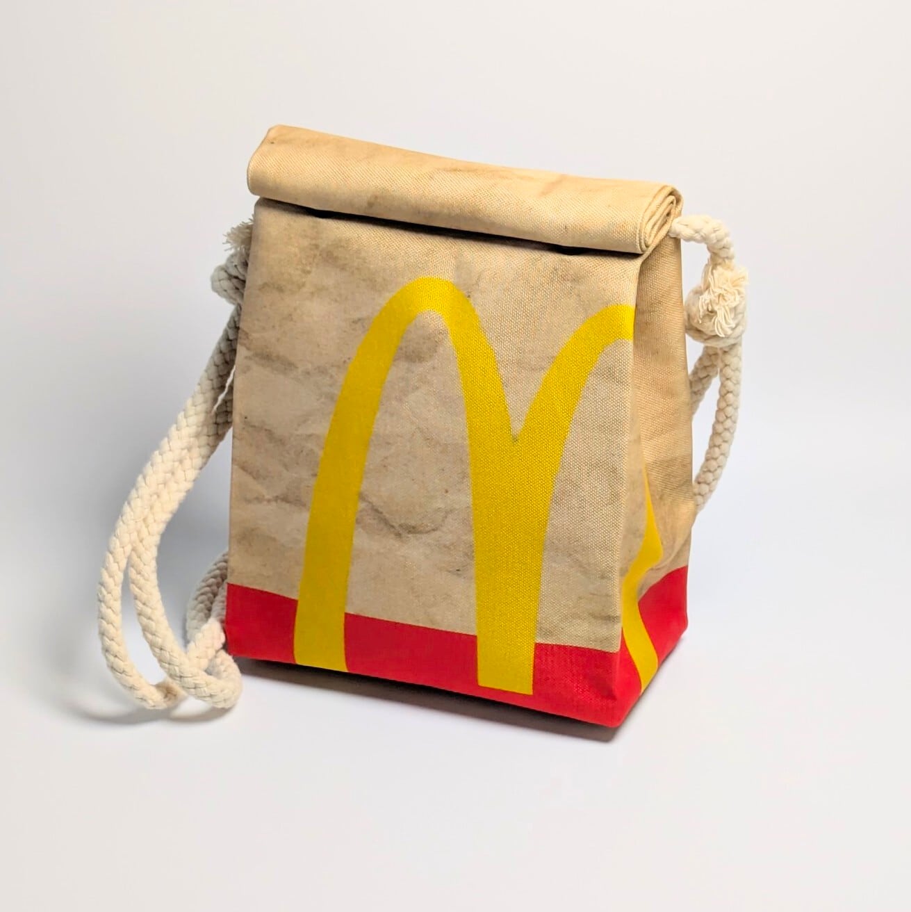 ♧ 再入荷！【 McDonald（マクドナルド）ロゴ】ロープショルダーバッグ＊紙袋風 / Food Bag 〚アメリカン雑貨 アメトイ〛