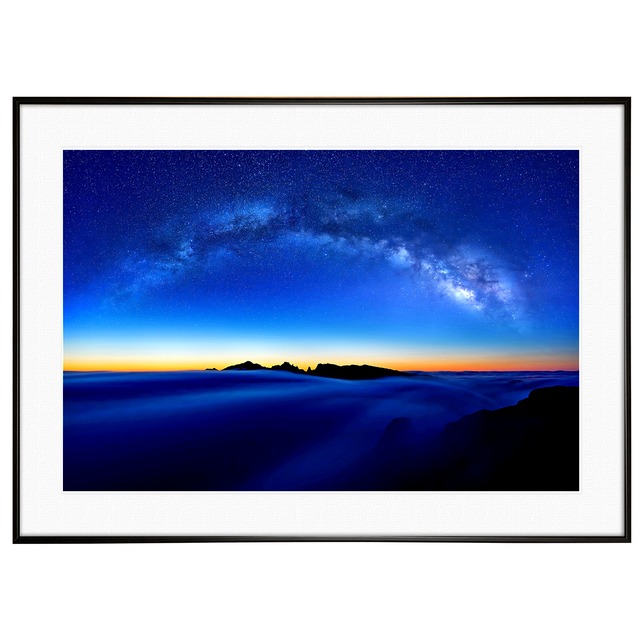 星空写真 ポルトガル マデイラ島から見る雲海と星空 インテリアアートポスター額装 AS3517