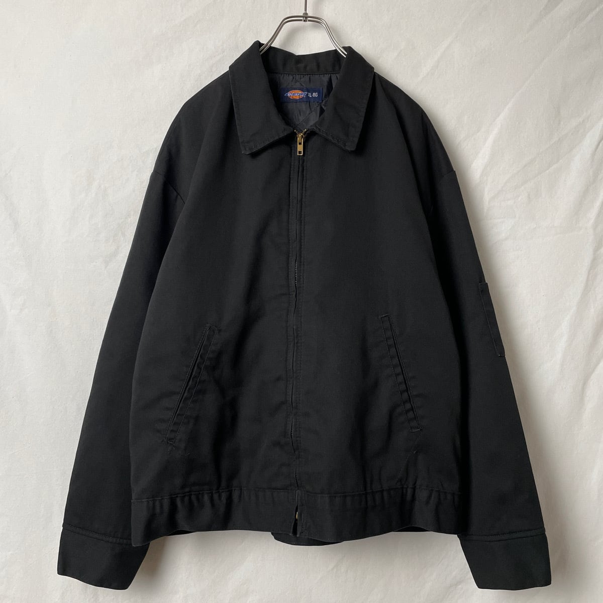 90s Dickies ワークジャケット 黒 ブラック 無地 ディッキーズ 古着 裏