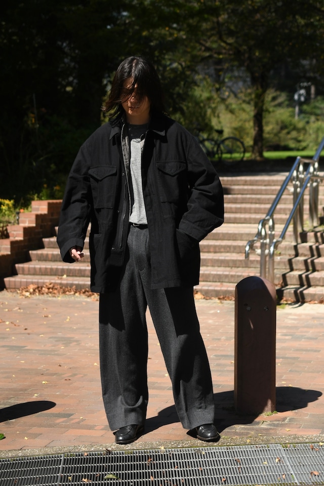 BAUTH / COTTON WOOL MILITARY BLOUSON (BLACK)