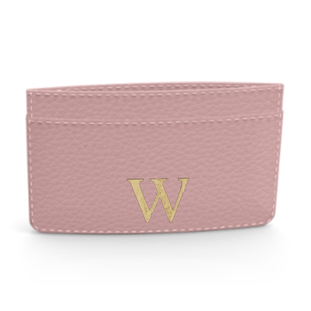 Premium Shrink Leather Card Case (Blush Pink)