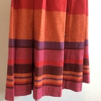 70s multi stripe pleats skirt