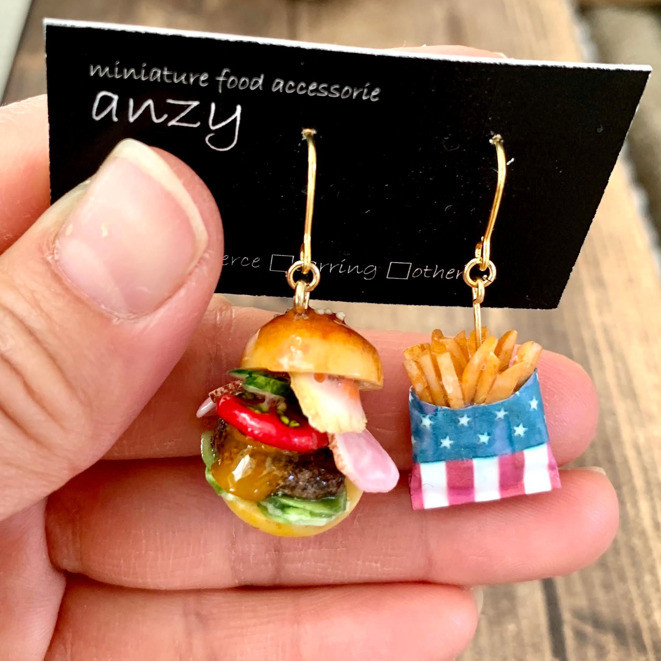 ⌘ ハンバーガー ⌘ ピアス | anzy