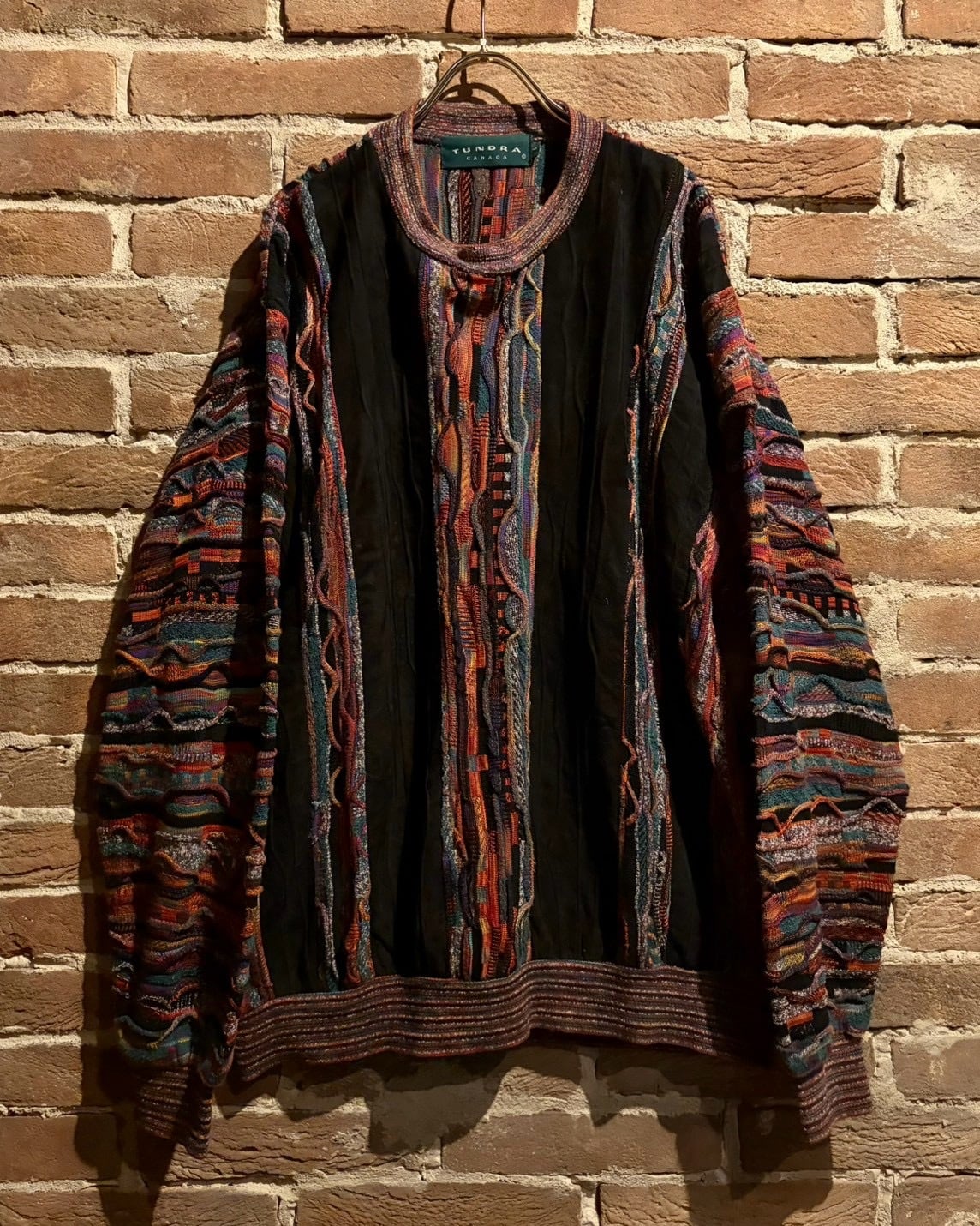 Caka act3】“TUNDRA” Special Lamb Leather Switching Vintage 3D Knit