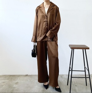ナンバーミーTOKYO" SATIN LINE PANTS"BROWN