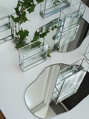 MIRROR PLATE & FLOWER VASSE SET / H10 cm