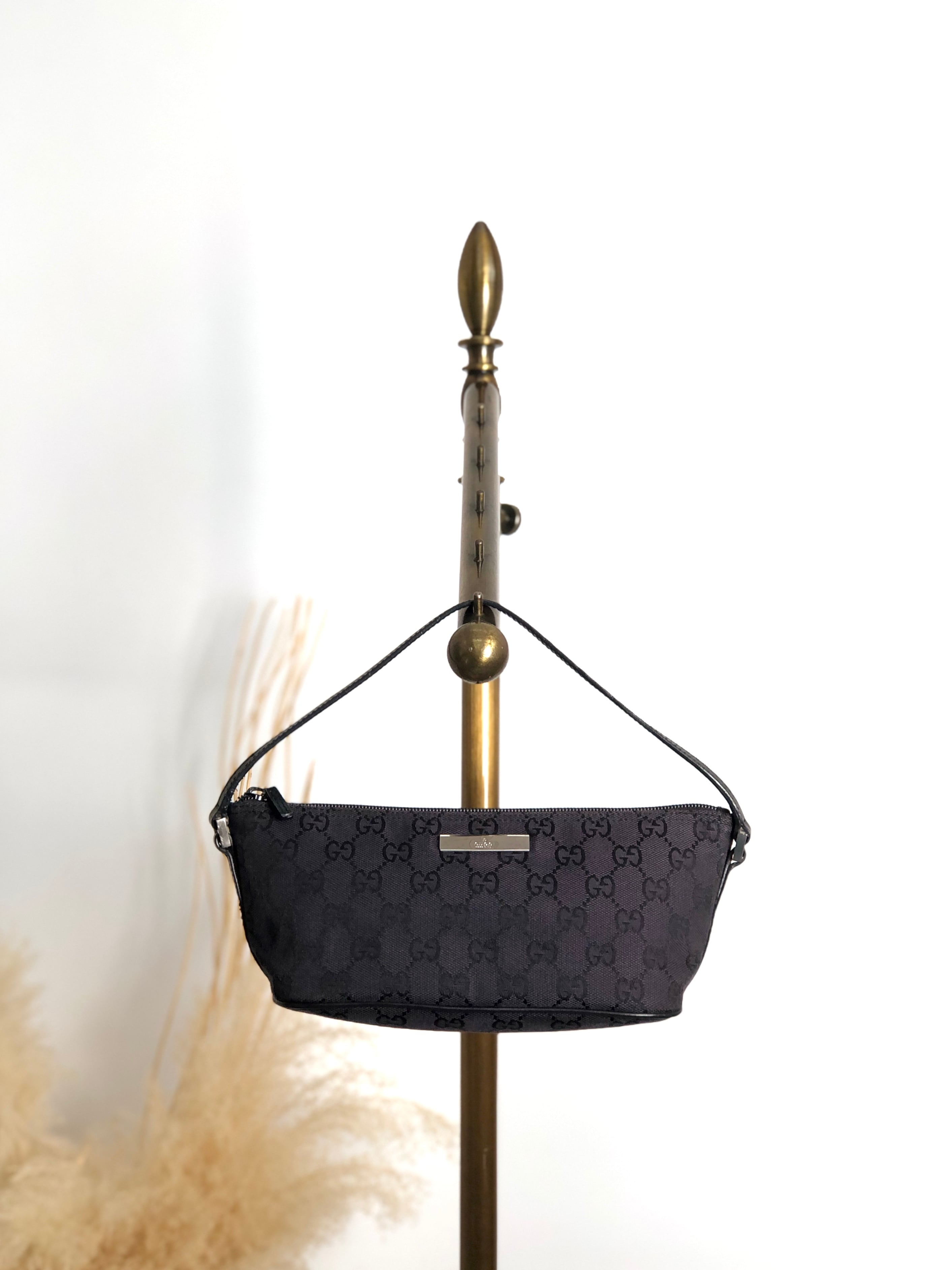 GUCCI グッチ GG ハンドバッグ ブラック キャンバス ミニバッグ アクセサリーポーチ vintage ヴィンテージ オールド vexspm