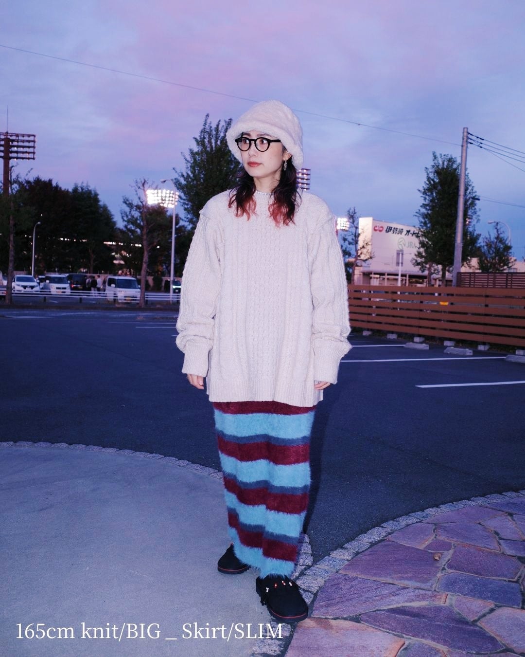 残り僅か | Boucle Cable Wide Sweater / Vanilla | AMBERGLEAM