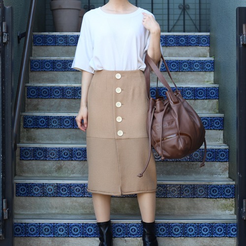 .Christian Dior CAMEL100% TIGHT SKIRT MADE IN FRANCE/クリスチャンディオールキャメル100%タイトスカート2000000055527