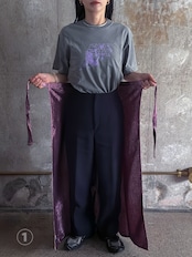 333 original/Embroidery silk wrap pants (BLUE)