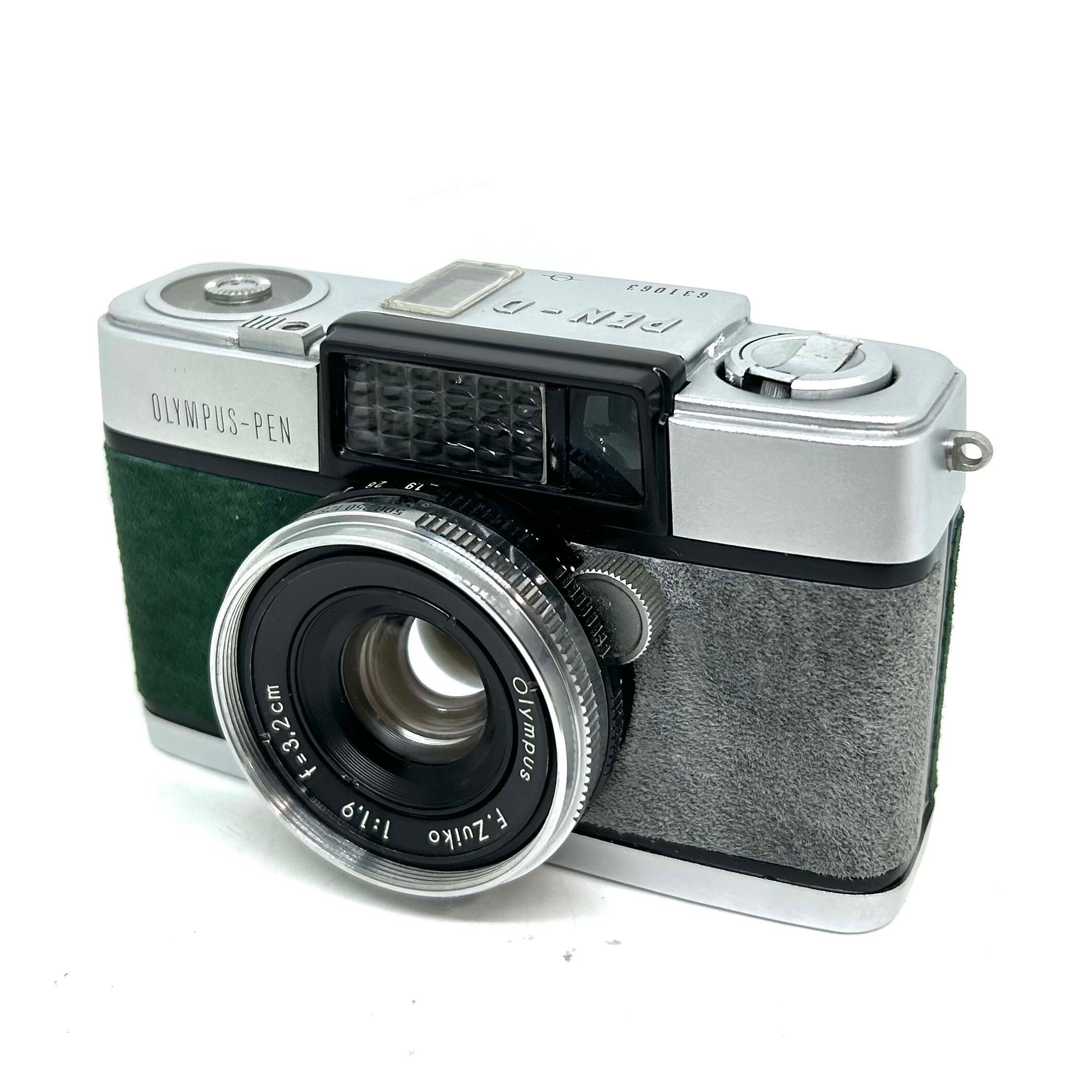 「1点モノ フィルム カメラ」Olympus Pen D リメイク ブルー 限定カラーカメラ OLYMPUS 初代PEN ¥14,800（中古 35mmフィルム ハーフ
