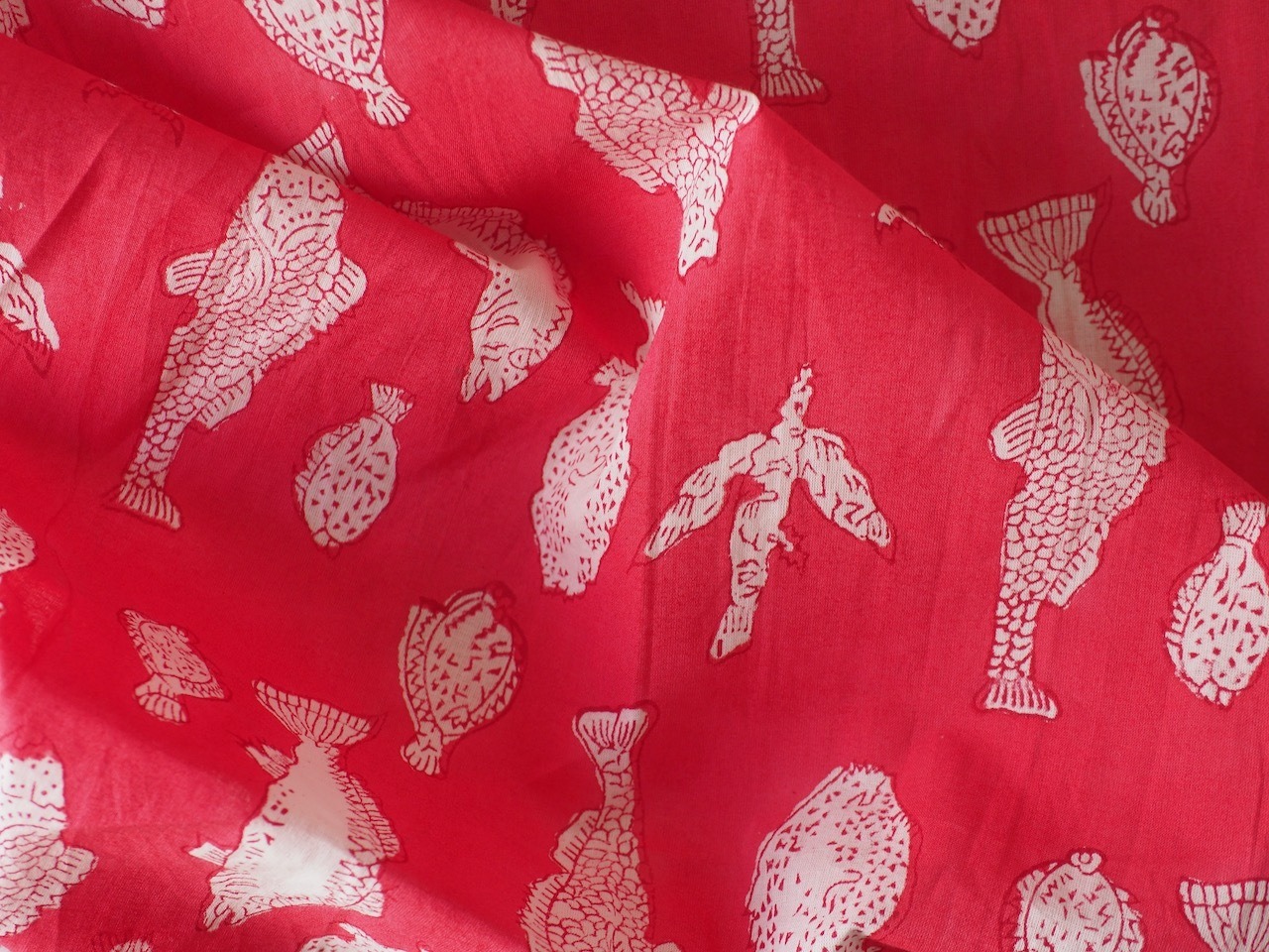 block print fabric c33 sakana